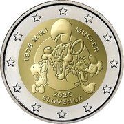 Slovenia 2 Euro 100th Anniversary of Birth of Miki Muster 2025 1925 MIKI MUSTER 2025 SLOVENIJA coin obverse Slovenia 2 Euro 100th Anniversary of Birth of Miki Muster 2025 1925 MIKI MUSTER 2025 SLOVENIJA coin obverse