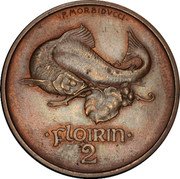 Ireland 2 Florin (Fish. Pattern) P.MORBIDVCCI FLOIRIN 2 coin reverse