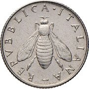 Italy 2 Lire (Bee. Pattern) KM# Pr81 REPVBBLICA ITALIANA ROMAGNOLI coin obverse Italy 2 Lire (Bee. Pattern) KM# Pr81 REPVBBLICA ITALIANA ROMAGNOLI coin obverse