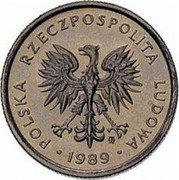 Poland 2 Zlote Circulation Coin. Trial Strike 1989 MW POLSKA RZECZPOSPOLITA LUDOWA MW 1989 coin obverse