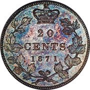 Canada 20 Cents (Victoria Specimen Pattern) 20 CENTS 1871 coin reverse Canada 20 Cents (Victoria Specimen Pattern) 20 CENTS 1871 coin reverse