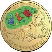 Australia 20 Cents (Where is the Green Sheep) 20TH ANNIVERSARY OF 20 WHERE IS THE GREEN SHEEP? coin reverse Australia 20 Cents (Where is the Green Sheep) 20TH ANNIVERSARY OF 20 WHERE IS THE GREEN SHEEP? coin reverse