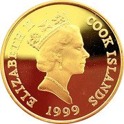 Cook Islands 20 Dollars (Dolphins) ELIZABETH II COOK ISLANDS RDM 1999 coin obverse Cook Islands 20 Dollars (Dolphins) ELIZABETH II COOK ISLANDS RDM 1999 coin obverse