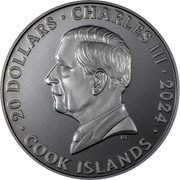 Cook Islands 20 Dollars (Iron Maiden) 20 DOLLARS CHARLES III 2024 DT COOK ISLANDS coin obverse