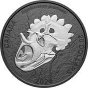Canada 20 Dollars Royal Horned Face 2024 JC CANADA 20 DOLLARS 2024 REGALICERATOPS PETERHEWSI coin reverse