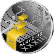 Lithuania 20 Euro (Paris Olympics. Lithuanian Olympic Movement) 2024 PARYŽIUS XXXIII 20€ coin reverse Lithuania 20 Euro (Paris Olympics. Lithuanian Olympic Movement) 2024 PARYŽIUS XXXIII 20€ coin reverse
