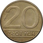 Poland 20 Zlotych (Circulation Coin. Trial Strike) PRÓBA 20 ZŁOTYCH coin reverse