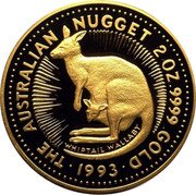 Australia 200 Dollars (Australian Nugget. Whiptail Wallaby) THE AUSTRALIAN NUGGET 2 OZ. 9999 GOLD WHIPTAIL WALLABY P 1993 coin reverse Australia 200 Dollars (Australian Nugget. Whiptail Wallaby) THE AUSTRALIAN NUGGET 2 OZ. 9999 GOLD WHIPTAIL WALLABY P 1993 coin reverse