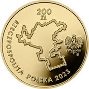 Poland 200 Zlotych 80th Anniversary of the Outbreak of the Warsaw Ghetto Uprising 2023 mw RZECZPOSPOLITA POLSKA 2023 MW 200 ZŁ coin obverse