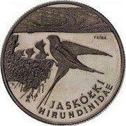 Poland 20000 Zlotych Barn Swallows. Trial Strike 1993 MW PRÓBA E JASKÓŁKI HIRUNDINIDAE coin reverse Poland 20000 Zlotych Barn Swallows. Trial Strike 1993 MW PRÓBA E JASKÓŁKI HIRUNDINIDAE coin reverse