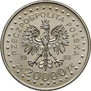 Poland 20000 Zlotych (Winter Olympics in Lillehammer. Trial Strike) RZECZPOSPOLITA POLSKA MW 19 93 ZŁ 20000 ZŁ coin obverse Poland 20000 Zlotych (Winter Olympics in Lillehammer. Trial Strike) RZECZPOSPOLITA POLSKA MW 19 93 ZŁ 20000 ZŁ coin obverse