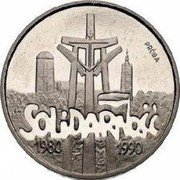 Poland 200000 Zlotych 10th Anniversary of the Forming the Solidarity Trade Union. Trial Strike 1990 MW PRÓBA SOLIDARNOŚĆ 1980 1990 coin reverse Poland 200000 Zlotych 10th Anniversary of the Forming the Solidarity Trade Union. Trial Strike 1990 MW PRÓBA SOLIDARNOŚĆ 1980 1990 coin reverse