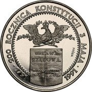 Poland 200000 Zlotych (200th Anniversary of the Constitution of May 3. Trial Strike) 200 ROCZNICA KONSTYTUCJI 3 MAJA 1791 1991 PRÓBA coin reverse Poland 200000 Zlotych (200th Anniversary of the Constitution of May 3. Trial Strike) 200 ROCZNICA KONSTYTUCJI 3 MAJA 1791 1991 PRÓBA coin reverse