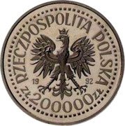 Poland 200000 Zlotych Discovery of America. Trial Strike 1992 MW RZECZPOSPOLITA POLSKA 1992 MW ZŁ 200000 ZŁ coin obverse