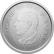 Canada 25 Cents (Caribou. W) CHARLES III D G REX SR coin obverse Canada 25 Cents (Caribou. W) CHARLES III D G REX SR coin obverse