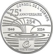 Luxembourg 25 Euro Henri I Council of Europe 2024  Proof CONSEIL DE L'EUROPE 1949 2024 75 e ANNIVERSAIRE 25 € COUNCIL OF EUROPE CONSEIL DE L'EUROPE coin reverse Luxembourg 25 Euro Henri I Council of Europe 2024  Proof CONSEIL DE L'EUROPE 1949 2024 75 e ANNIVERSAIRE 25 € COUNCIL OF EUROPE CONSEIL DE L'EUROPE coin reverse
