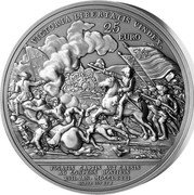 France 25 Euro (The Battle of Cowpens) 25 EURO VICTORIA LIBERTATIS VINDEX FVGATIS CAPTIS AVT CAESIS AD COWPENS HOSTIEVS XVII. JAN. MDCCLXXXI DUPRE INV ET F coin reverse