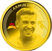 Samoa 25 Tala Germany Sports Legends. Armin Hary 2024 ARMIN HARY coin reverse Samoa 25 Tala Germany Sports Legends. Armin Hary 2024 ARMIN HARY coin reverse