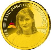 Samoa 25 Tala Germany Sports Legends. Birgit Fischer 2024 SAMOA 2024 FA'AVAE I LE ATUA SAMOA $ 25 TALA 1/200 OZ AU 999.9 coin obverse Samoa 25 Tala Germany Sports Legends. Birgit Fischer 2024 SAMOA 2024 FA'AVAE I LE ATUA SAMOA $ 25 TALA 1/200 OZ AU 999.9 coin obverse