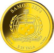 Samoa 25 Tala Germany Sports Legends. Heide Ecker-Rosendahl 2024 SAMOA 2024 FA'AVAE I LE ATUA SAMOA $ 25 TALA 1/200 OZ AU 999.9 coin obverse Samoa 25 Tala Germany Sports Legends. Heide Ecker-Rosendahl 2024 SAMOA 2024 FA'AVAE I LE ATUA SAMOA $ 25 TALA 1/200 OZ AU 999.9 coin obverse