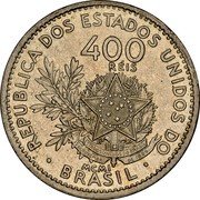 Brazil 400 Reis (Liberty. Pattern) KM# Pn191 REPÚBLICA DOS ESTADOS UNIDOS DO BRAZIL 400 RÉIS MCMI coin obverse Brazil 400 Reis (Liberty. Pattern) KM# Pn191 REPÚBLICA DOS ESTADOS UNIDOS DO BRAZIL 400 RÉIS MCMI coin obverse