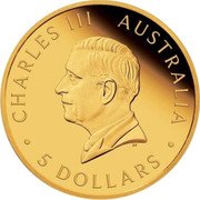 Australia 5 Dollars 125th Anniversary Australia Quarter Sovereign 2024 P125 In Sets CHARLES III AUSTRALIA 5 DOLLARS DT coin obverse Australia 5 Dollars 125th Anniversary Australia Quarter Sovereign 2024 P125 In Sets CHARLES III AUSTRALIA 5 DOLLARS DT coin obverse