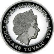 Tuvalu 5 Dollars (American Bald Eagle) QUEEN ELIZABETH II IRB 5 DOLLARS TUVALU 2014 coin obverse Tuvalu 5 Dollars (American Bald Eagle) QUEEN ELIZABETH II IRB 5 DOLLARS TUVALU 2014 coin obverse