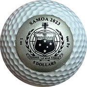 Samoa 5 Dollars (Golf Ball) SAMOA 2023 FA'AVAE I LE ATUA SAMOA 1 OZ 5 DOLLARS AG 999 coin obverse Samoa 5 Dollars (Golf Ball) SAMOA 2023 FA'AVAE I LE ATUA SAMOA 1 OZ 5 DOLLARS AG 999 coin obverse
