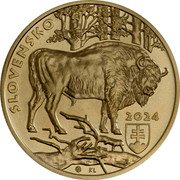 Slovakia 5 Euro (European Bison) 2024 KL SLOVENSKO coin obverse