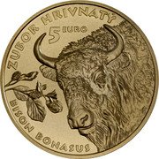 Slovakia 5 Euro (European Bison) 5 EURO BISON BONASUS ZUBOR HRIVNATÝ coin reverse