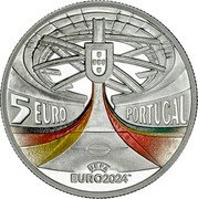 Portugal 5 Euro UEFA Euro 2024 2024 Proof UEFA EURO 2024 TM CASA DA MOEDA - HUGO MACIEL coin obverse