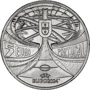 Portugal 5 Euro UEFA Euro 2024 2024  5 EURO PORTUGAL UEFA EURO 2024 TM coin obverse