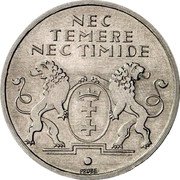 Poland 5 Gulden (Danzig. Pattern) NEC TEMERE NEC TIMIDE PROBE coin reverse Poland 5 Gulden (Danzig. Pattern) NEC TEMERE NEC TIMIDE PROBE coin reverse