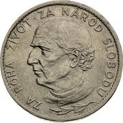 Slovakia 5 Korun (Andrej Hlinka. Pattern) ZA BOHA ŽIVOT ZA NÁROD SLOBODU coin reverse Slovakia 5 Korun (Andrej Hlinka. Pattern) ZA BOHA ŽIVOT ZA NÁROD SLOBODU coin reverse