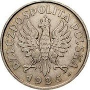 Poland 5 Zlotych (March Constitution. Trial Strike) RZECZPOSPOLITA POLSKA 1925 coin obverse Poland 5 Zlotych (March Constitution. Trial Strike) RZECZPOSPOLITA POLSKA 1925 coin obverse