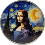 Fiji 50 Cents Mona Lisa. Van Gogh Stary Night 2024   coin reverse Fiji 50 Cents Mona Lisa. Van Gogh Stary Night 2024   coin reverse