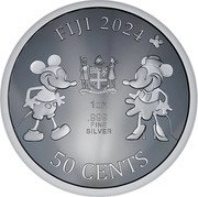 Fiji 50 Cents Steamboat Willie 2024 In Sets only 1 OZ .999 FINE SILVER 2024 50 CENTS FIJI REREVAKA NA KALOU KA DOKA NA TUI coin obverse Fiji 50 Cents Steamboat Willie 2024 In Sets only 1 OZ .999 FINE SILVER 2024 50 CENTS FIJI REREVAKA NA KALOU KA DOKA NA TUI coin obverse