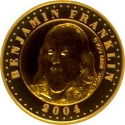Cook Islands 50 Dollars (Benjamin Franklin Stamp) BENJAMIN FRANKLIN 1/2OZ. 9999 GOLD 2004 coin reverse