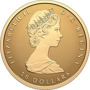 Canada 50 Dollars (Maple Leaf. Colored) ELIZABETH II D G REGINA 50 DOLLARS coin obverse Canada 50 Dollars (Maple Leaf. Colored) ELIZABETH II D G REGINA 50 DOLLARS coin obverse