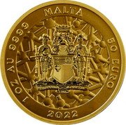 Malta 50 Euro (Stanislaw Lem. Solaris) FIDUCIA 1908 FORTIS MALTA 50 EURO 2022 1 OZ AU 9999 coin obverse Malta 50 Euro (Stanislaw Lem. Solaris) FIDUCIA 1908 FORTIS MALTA 50 EURO 2022 1 OZ AU 9999 coin obverse