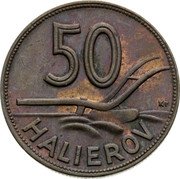 Slovakia 50 Halierov Trial Strike 1944  50 HALIEROV coin reverse