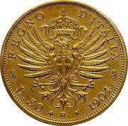 Italy 50 Lire (Victor Emmanuel III Pattern. Eagle) REGNO D'ITALIA L. 50 R 1904 coin reverse Italy 50 Lire (Victor Emmanuel III Pattern. Eagle) REGNO D'ITALIA L. 50 R 1904 coin reverse