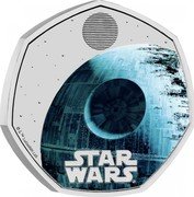 UK 50 Pence Death Star II. Colored 2024 BU STAR WARS™ © & ™ LUCASFILM LTD. coin reverse