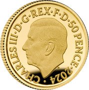 UK 50 Pence Gruffalo's Child 2024  Proof CHARLES III D G REX F D 50 PENCE 2024 MJ coin obverse UK 50 Pence Gruffalo's Child 2024  Proof CHARLES III D G REX F D 50 PENCE 2024 MJ coin obverse