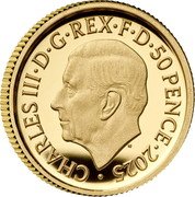 UK 50 Pence (Lunar Year of the Snake 蛇) CHARLES III D G REX F D 50 PENCE 2025 MJ coin obverse UK 50 Pence (Lunar Year of the Snake 蛇) CHARLES III D G REX F D 50 PENCE 2025 MJ coin obverse