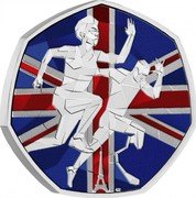 UK 50 Pence Team GB and Paralympics. Colored 2024 BU in coincard CT coin reverse