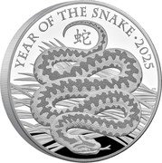 UK 500 Pounds (Lunar Year of the Snake 蛇) YEAR OF THE SNAKE 2025 蛇 CTC coin reverse