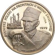 Poland 5000 Zlotych (Henryk Sucharski. Trial Strike) ŹOŁNIERZ POLSKI NA FRONTACH II WOJNY ŚWIATOWEJ PRÓBA WESTERPLATTE 1939 MJR HENRYK SUCHARSKI coin reverse