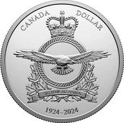 Canada Dollar 100th Anniversary of the Royal Canadian Air Force 2024  Proof CANADA DOLLAR SIC ITUR AD ASTRA 1924 - 2024 coin reverse