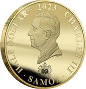 Samoa Half Dollar (Arches National Park) HALF DOLLAR 2023 CHARLES III SAMOA DT coin obverse Samoa Half Dollar (Arches National Park) HALF DOLLAR 2023 CHARLES III SAMOA DT coin obverse